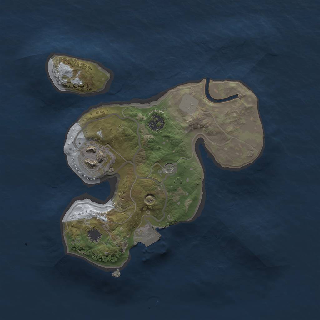 Rust Map: Procedural Map, Size: 2000, Seed: 1183564101, 5 Monuments