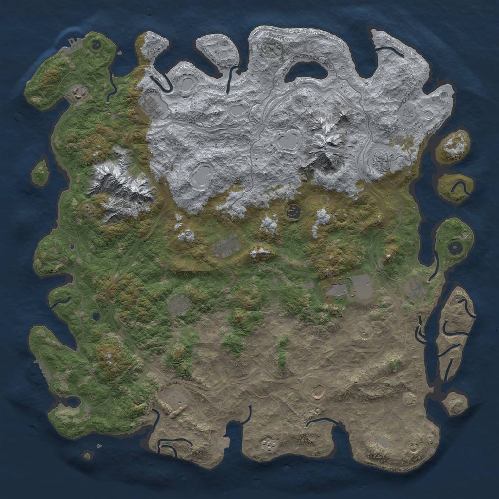 Rust Map: Procedural Map, Size: 5300, Seed: 34864891, 19 Monuments