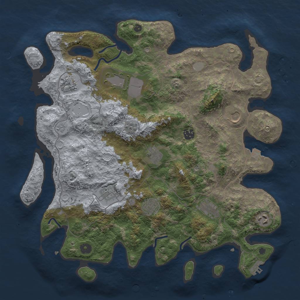 Rust Map: Procedural Map, Size: 4000, Seed: 1796224593, 17 Monuments