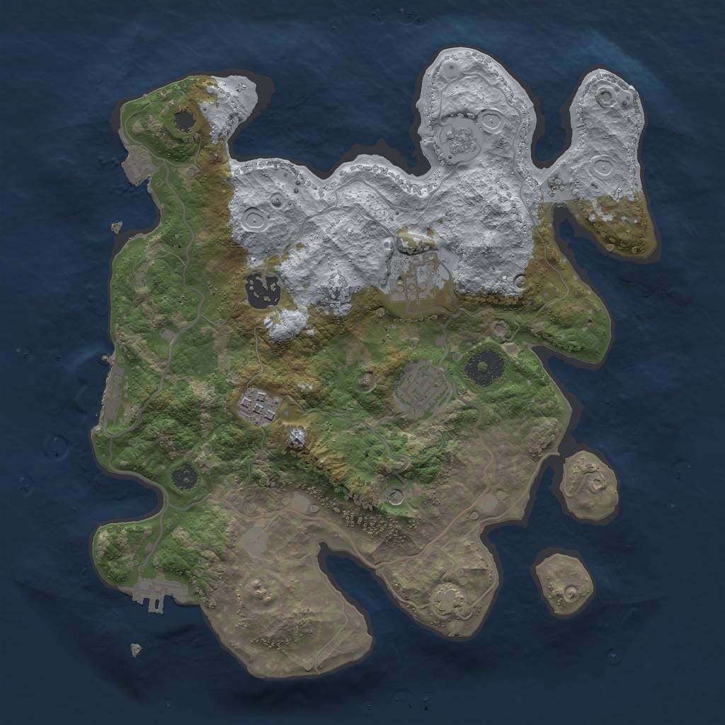 Rust Map: Procedural Map, Size: 3000, Seed: 5720, 12 Monuments