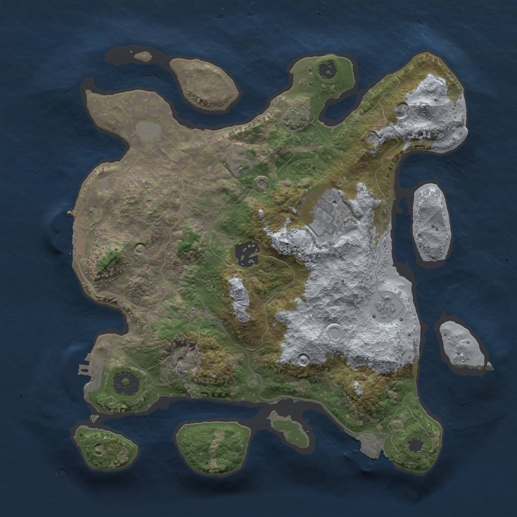 Rust Map: Procedural Map, Size: 3000, Seed: 1450499594, 9 Monuments