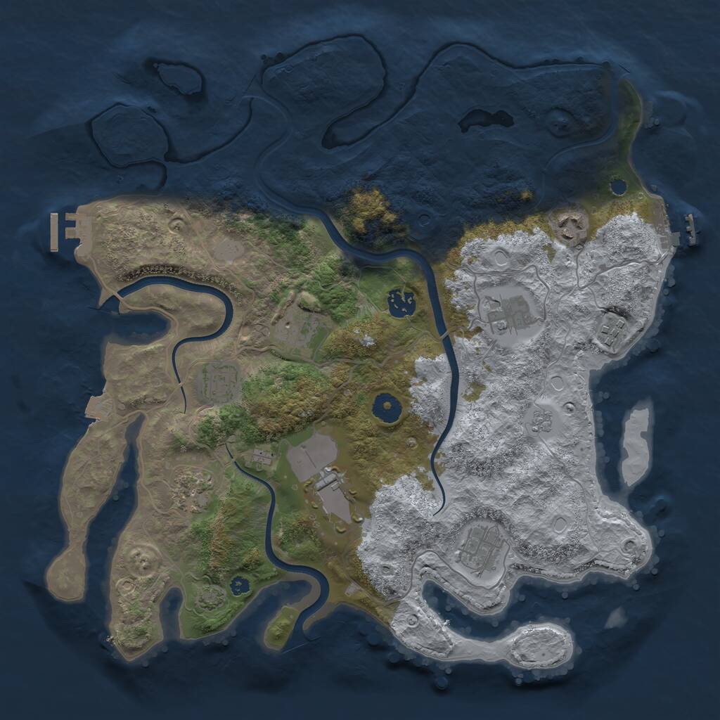 Rust Map: Procedural Map, Size: 3750, Seed: 13906013, 15 Monuments