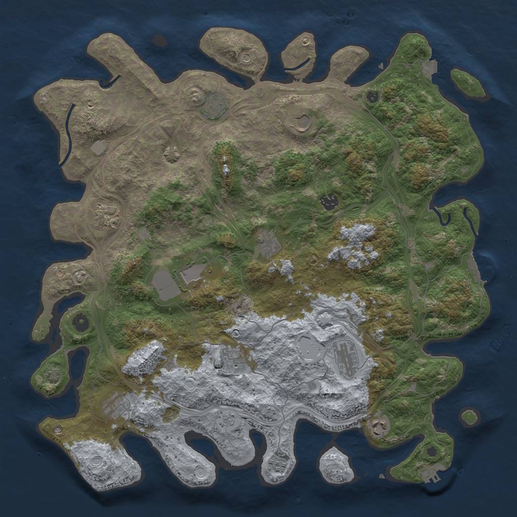 Rust Map: Procedural Map, Size: 4500, Seed: 1559034343, 19 Monuments