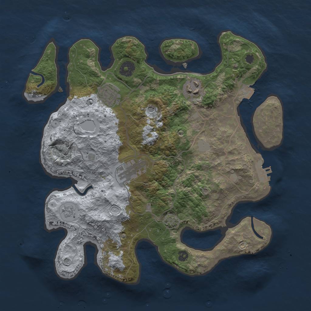 Rust Map: Procedural Map, Size: 3000, Seed: 37154460, 10 Monuments