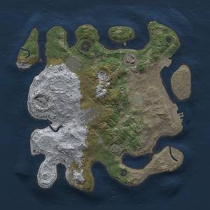 Thumbnail Rust Map: Procedural Map, Size: 3000, Seed: 37154460, 10 Monuments