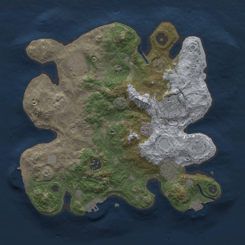 Rust Map: Procedural Map, Size: 3000, Seed: 998483021, 13 Monuments