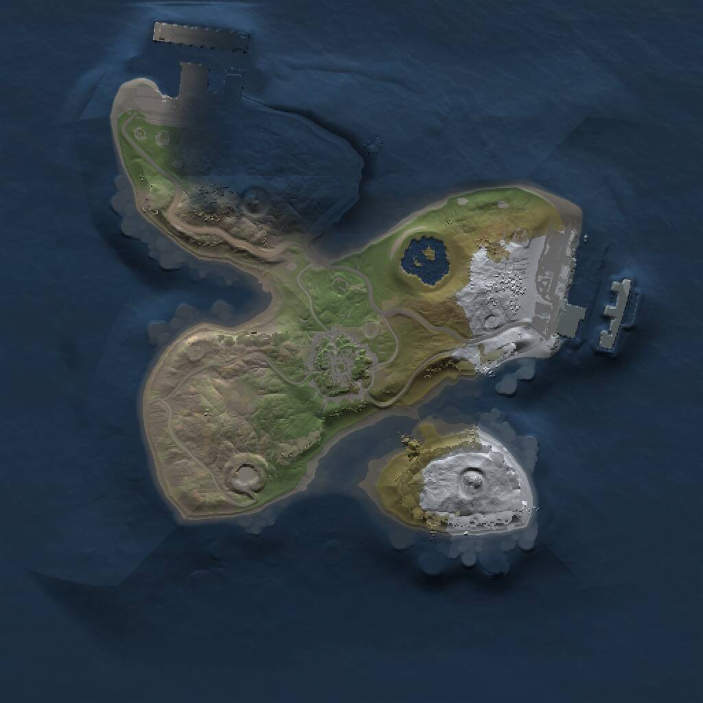 Rust Map: Procedural Map, Size: 1500, Seed: 1097512429, 4 Monuments