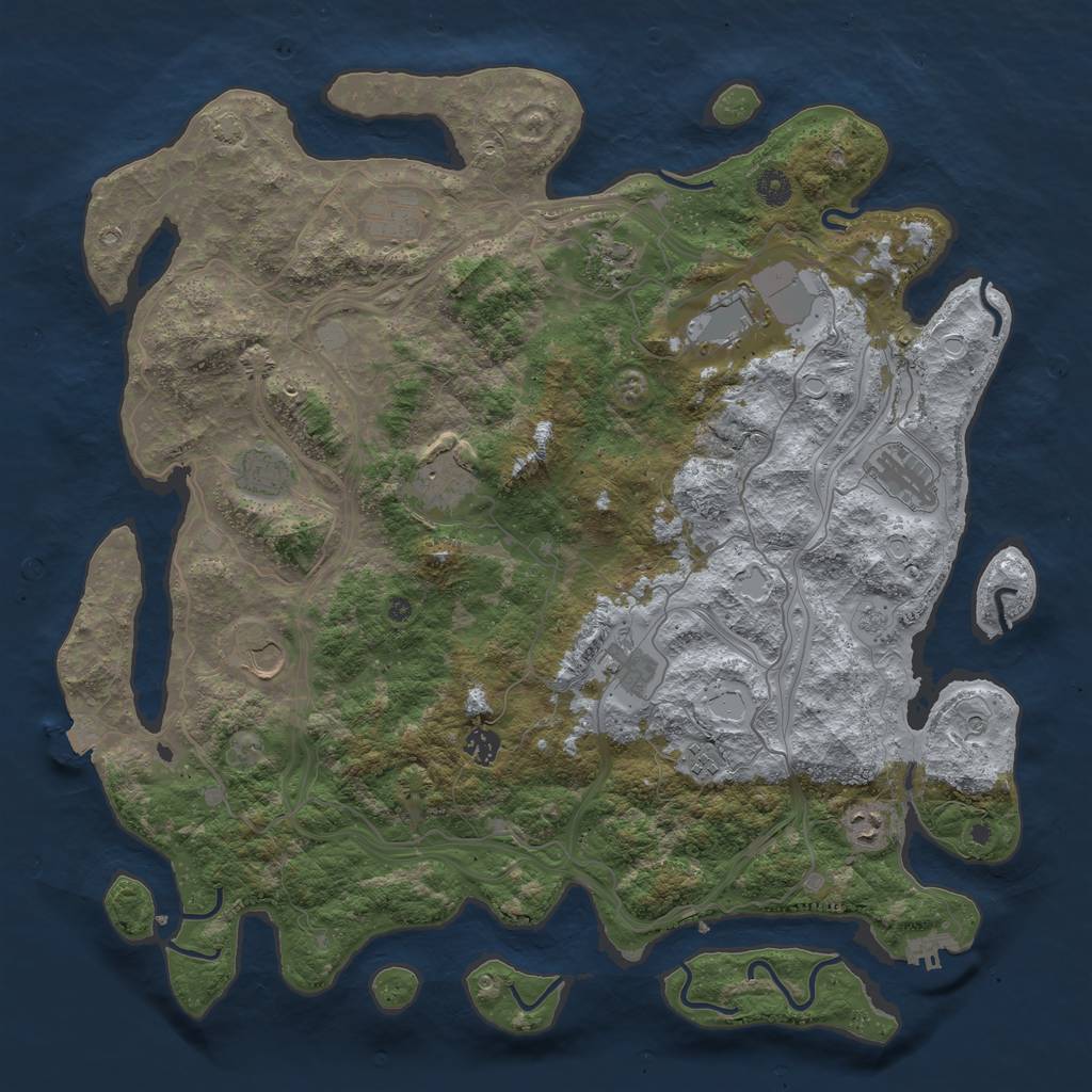 Rust Map: Procedural Map, Size: 4500, Seed: 924431552, 18 Monuments