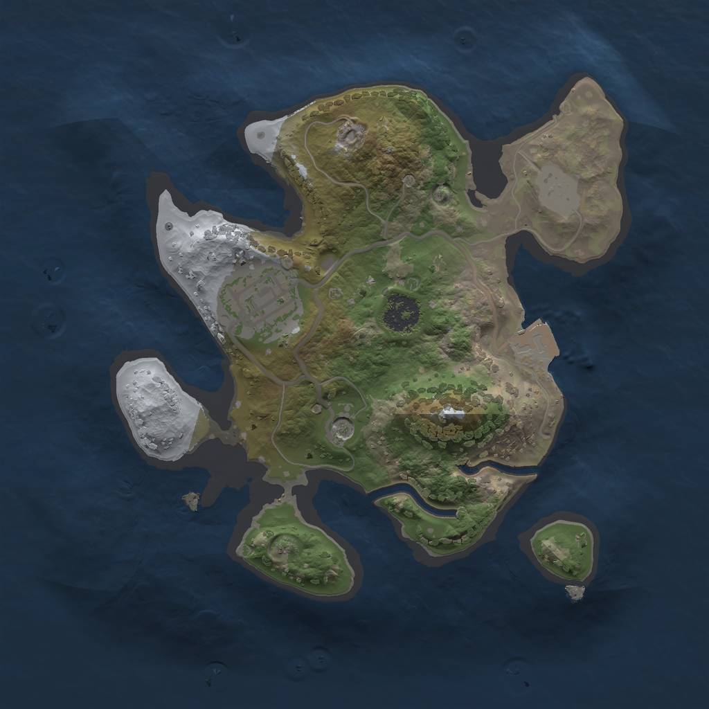 Rust Map: Procedural Map, Size: 2000, Seed: 640950103, 5 Monuments