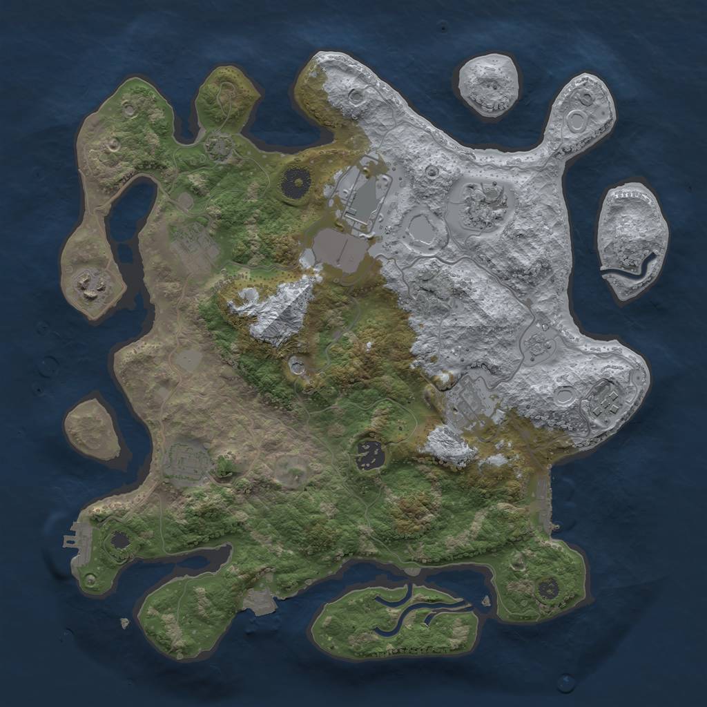 Rust Map: Procedural Map, Size: 3500, Seed: 19931997, 16 Monuments