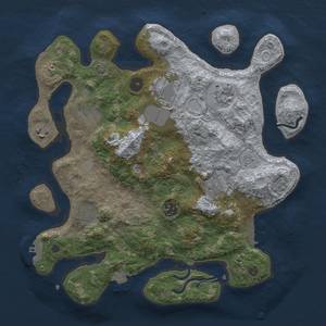 Thumbnail Rust Map: Procedural Map, Size: 3500, Seed: 19931997, 16 Monuments