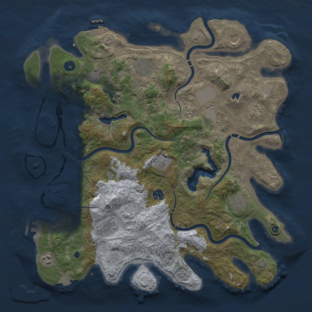 Rust Map: Procedural Map, Size: 4300, Seed: 69204341, 17 Monuments