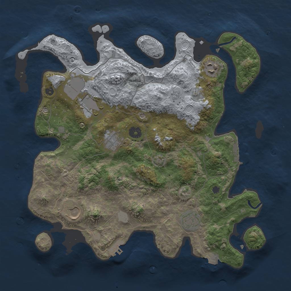 Rust Map: Procedural Map, Size: 3500, Seed: 10085, 13 Monuments