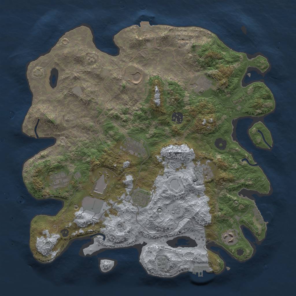Rust Map: Procedural Map, Size: 3750, Seed: 1183338183, 18 Monuments
