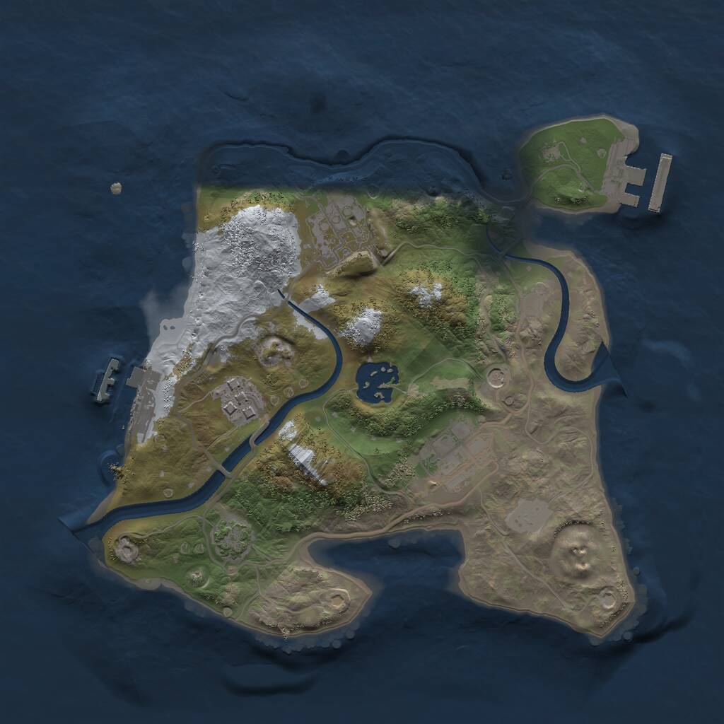 Rust Map: Procedural Map, Size: 2500, Seed: 1423248494, 9 Monuments