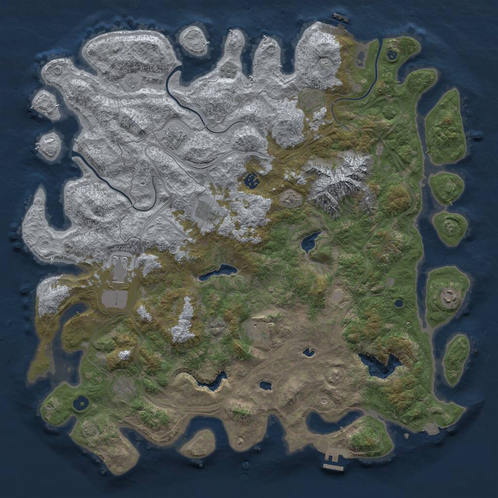 Rust Map: Procedural Map, Size: 5000, Seed: 1084032464, 15 Monuments
