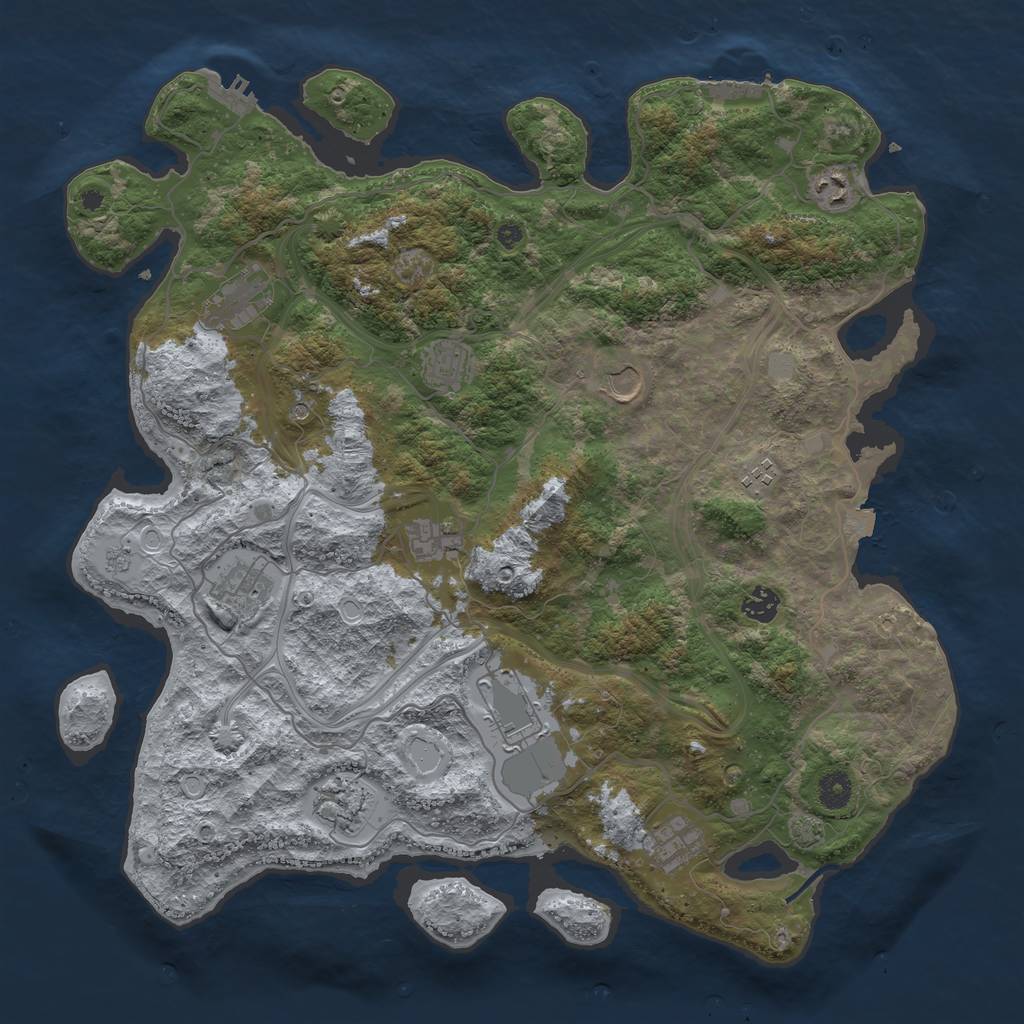 Rust Map: Procedural Map, Size: 4250, Seed: 812812, 19 Monuments