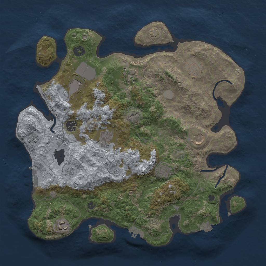 Rust Map: Procedural Map, Size: 3600, Seed: 19686, 17 Monuments