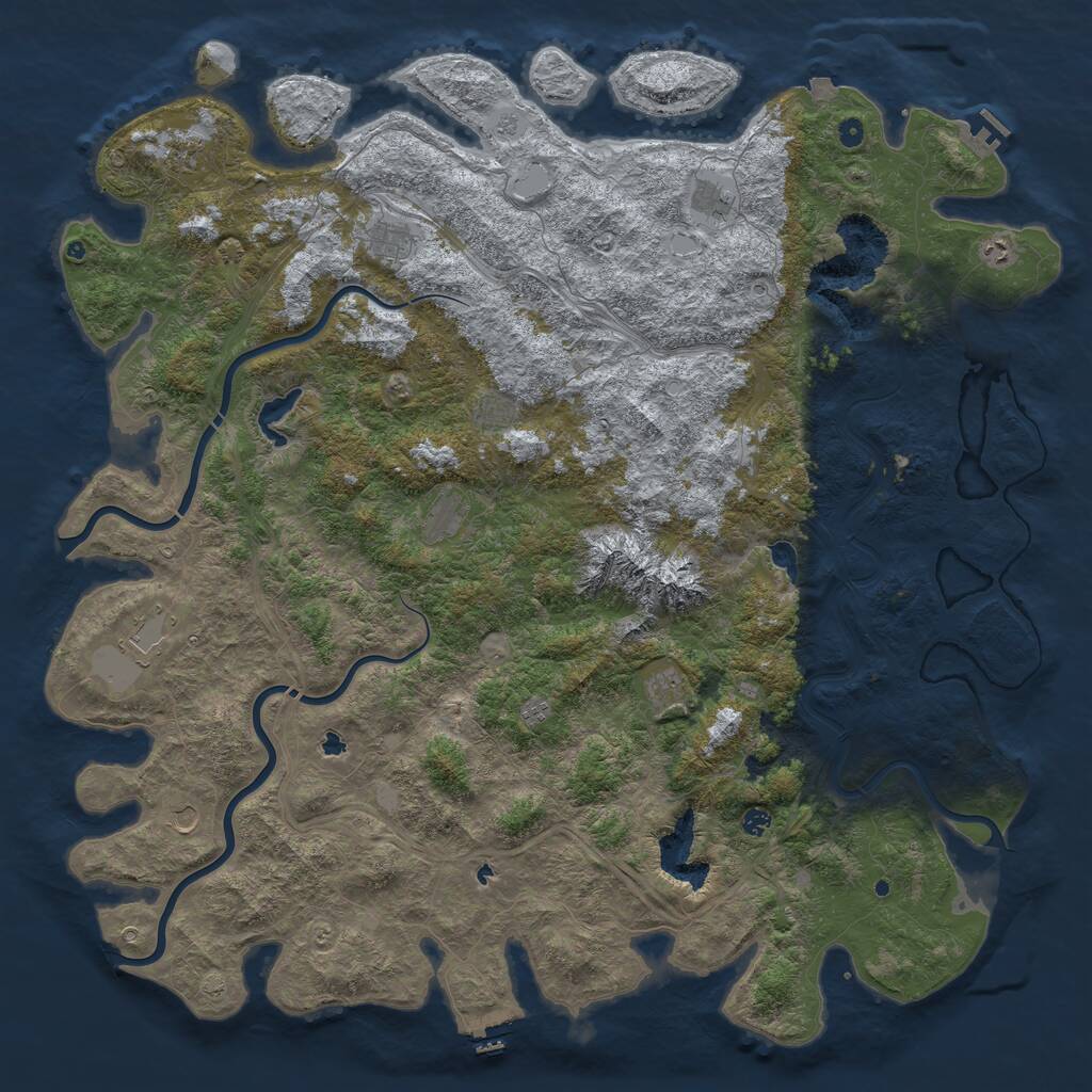 Rust Map: Procedural Map, Size: 6000, Seed: 18246839, 17 Monuments