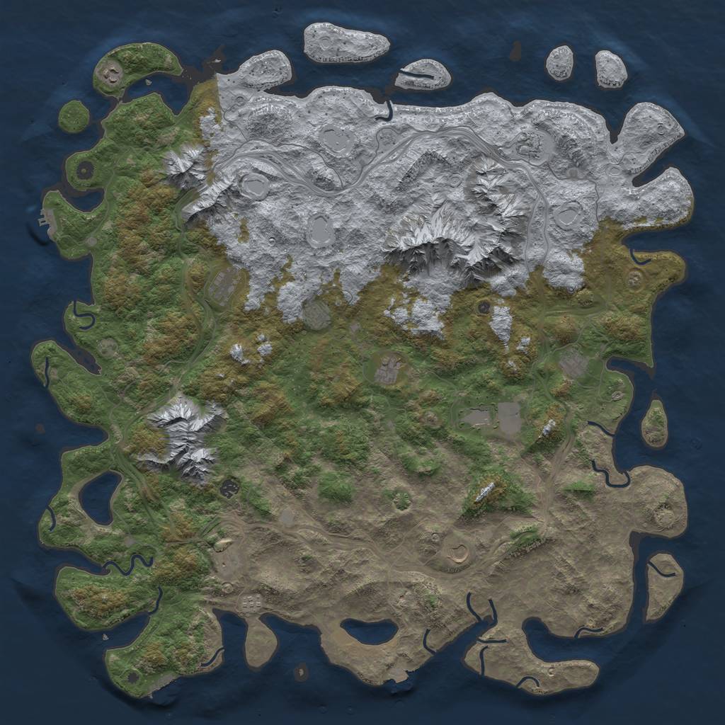 Rust Map: Procedural Map, Size: 6000, Seed: 396727111, 19 Monuments