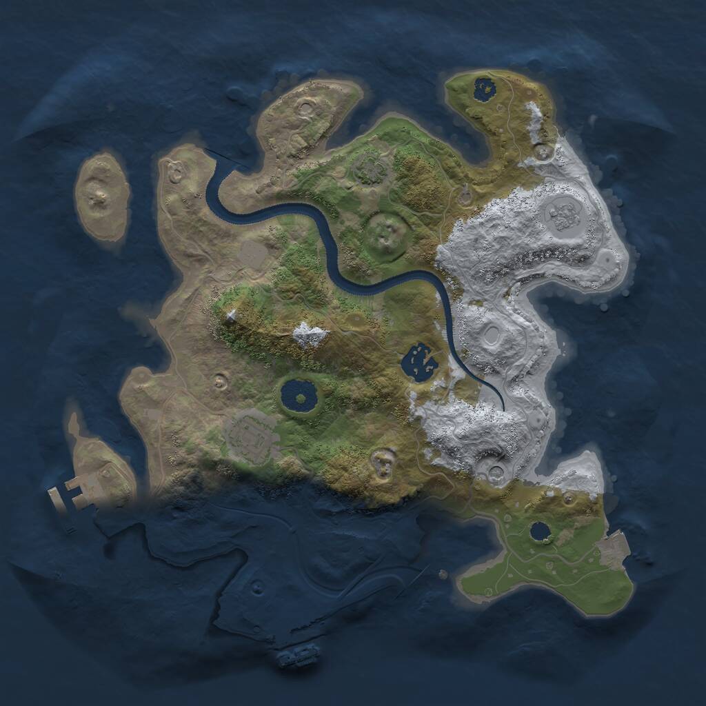 Rust Map: Procedural Map, Size: 3000, Seed: 6293, 8 Monuments