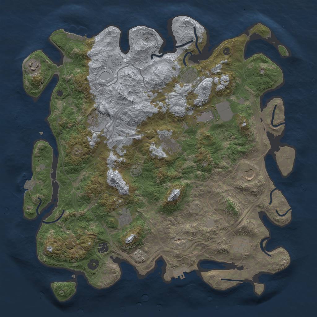 Rust Map: Procedural Map, Size: 4250, Seed: 48522962, 18 Monuments