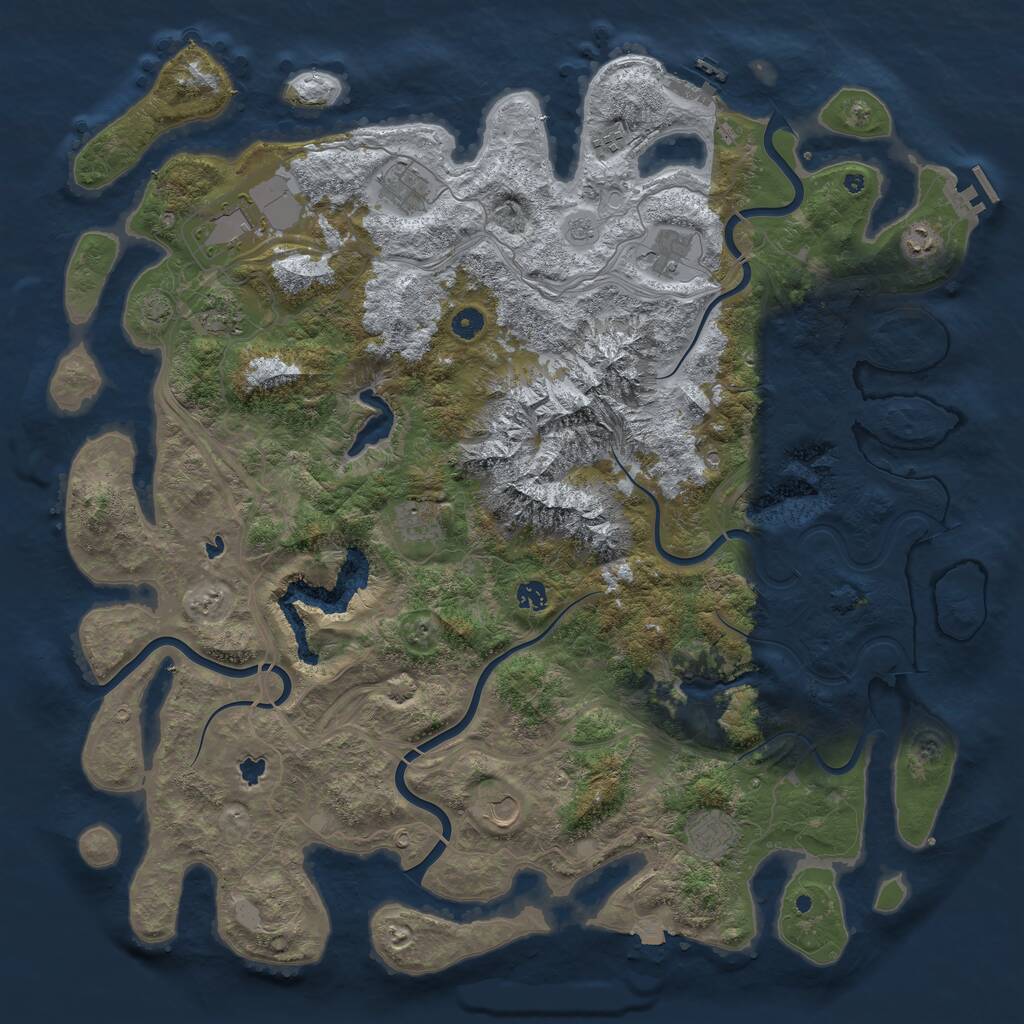 Rust Map: Procedural Map, Size: 5000, Seed: 940421769, 16 Monuments