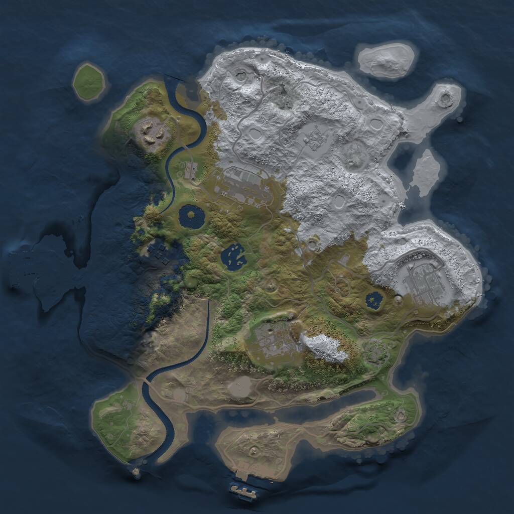 Rust Map: Procedural Map, Size: 3000, Seed: 758331494, 12 Monuments
