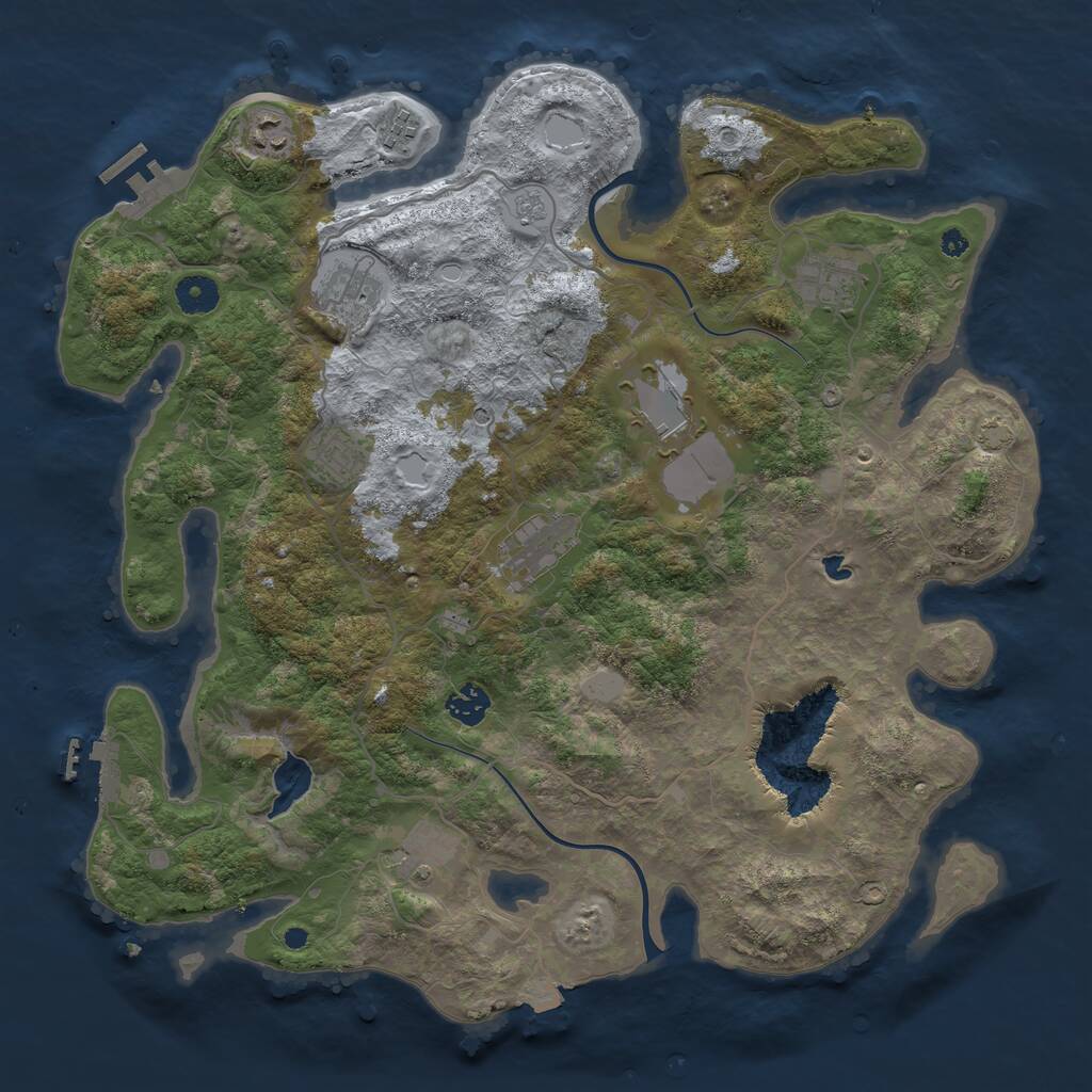 Rust Map: Procedural Map, Size: 4000, Seed: 1056861582, 15 Monuments