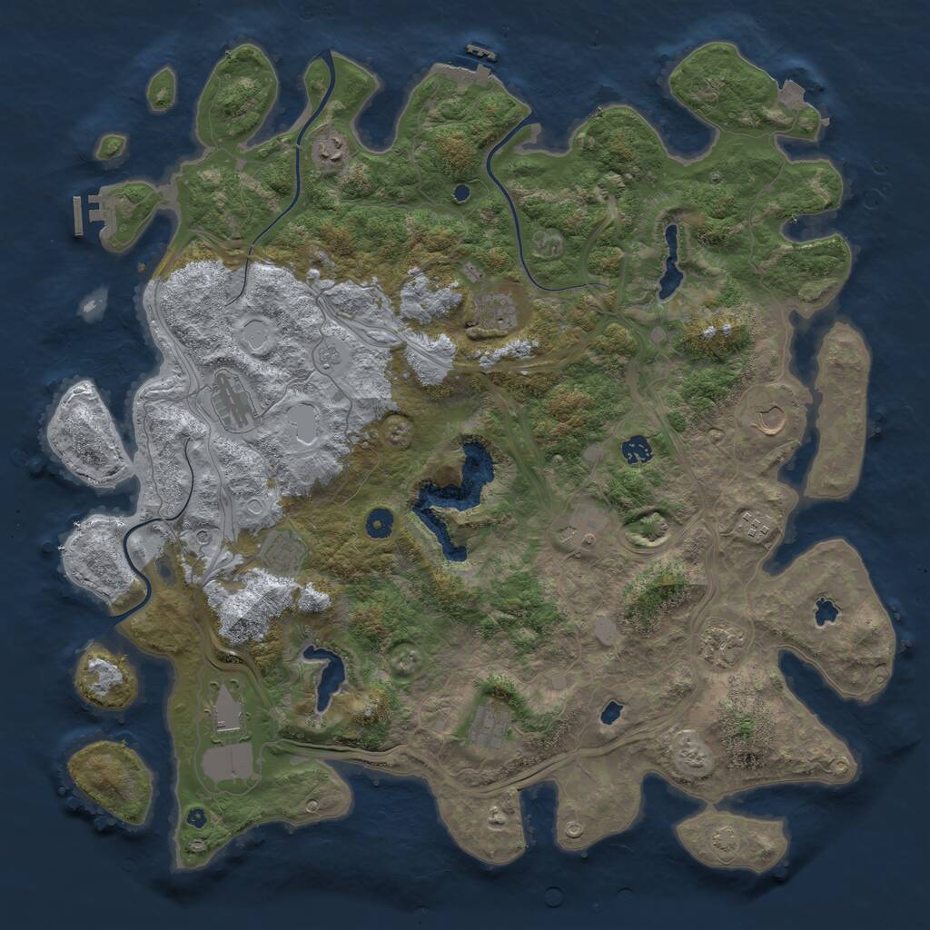 Rust Map: Procedural Map, Size: 4800, Seed: 4041984, 17 Monuments