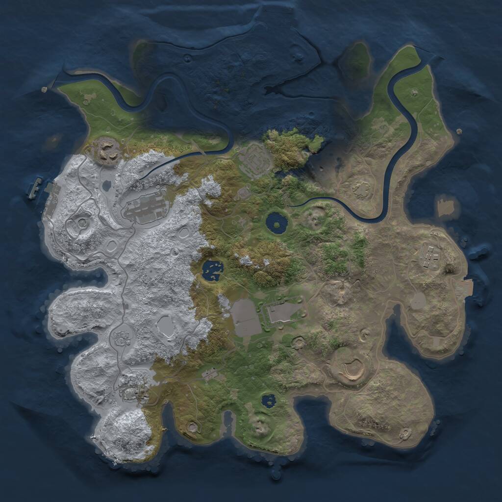 Rust Map: Procedural Map, Size: 3500, Seed: 18791666, 15 Monuments