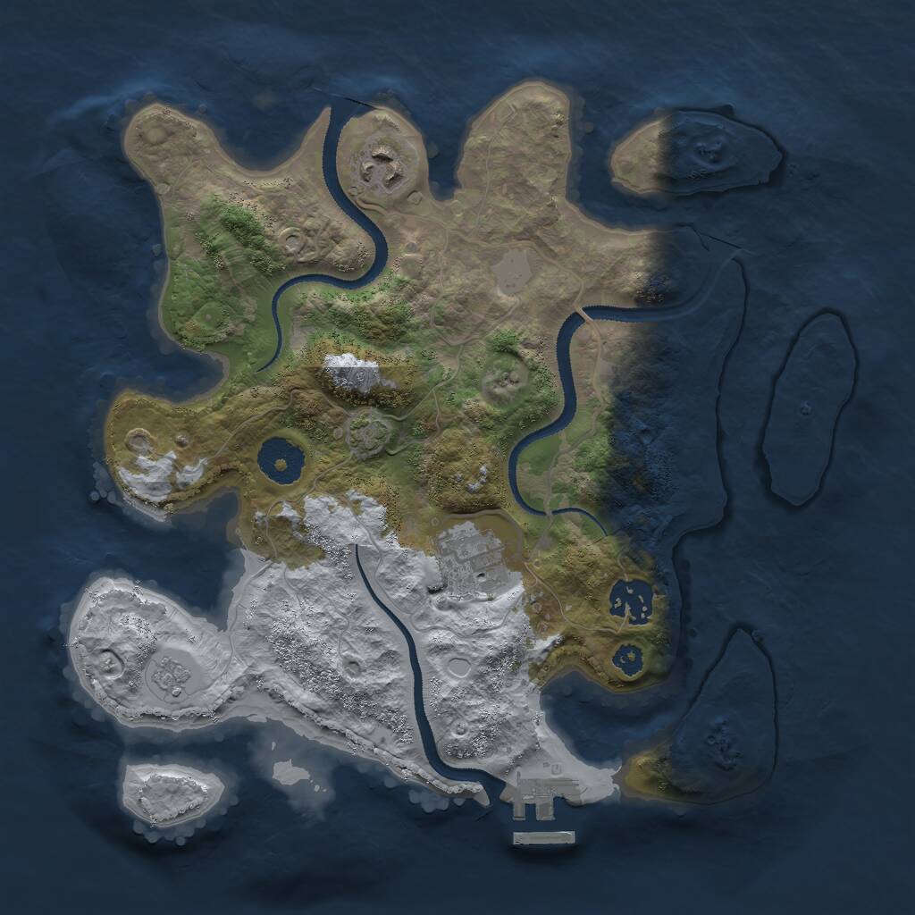 Rust Map: Procedural Map, Size: 3000, Seed: 888349070, 7 Monuments