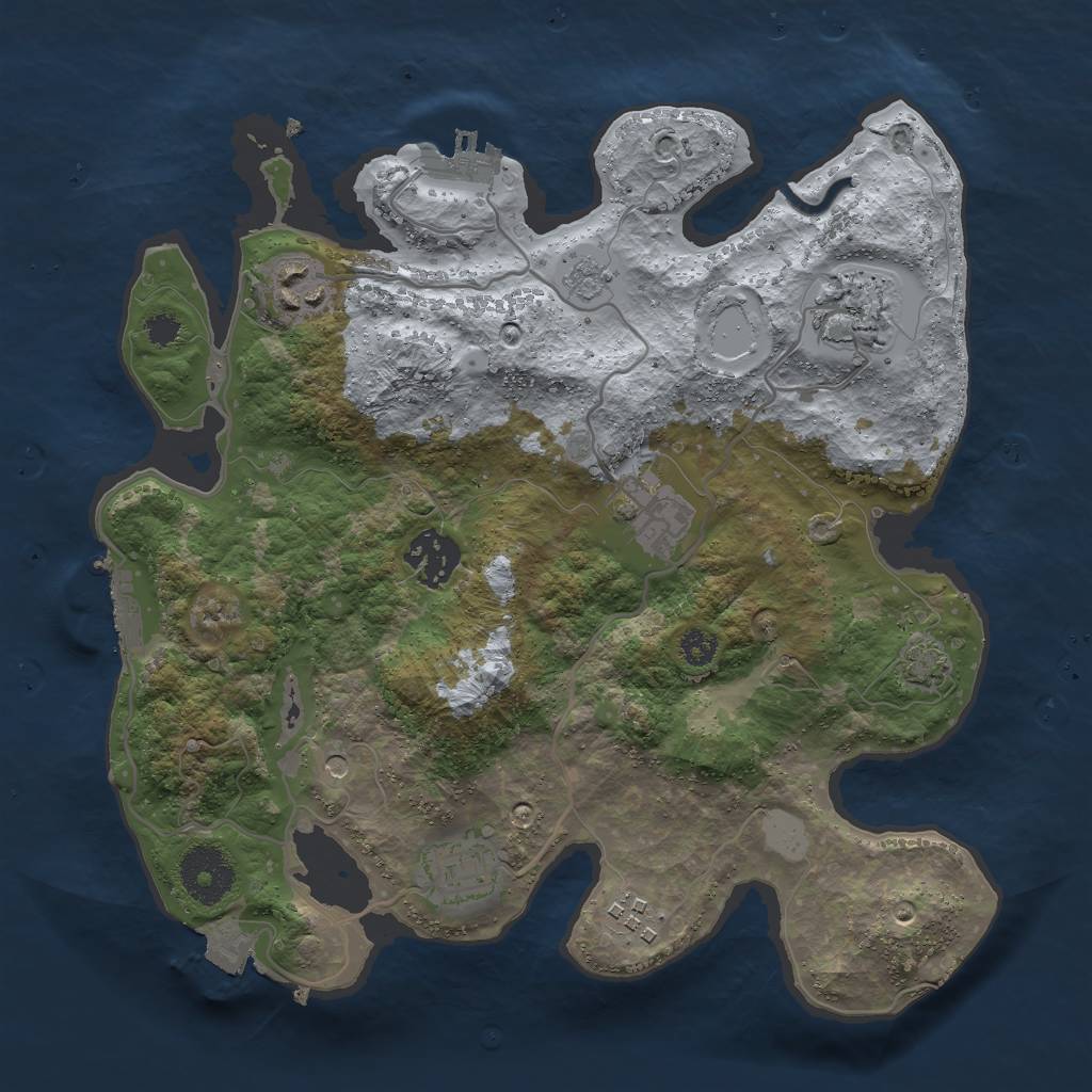 Rust Map: Procedural Map, Size: 3000, Seed: 69696420, 14 Monuments