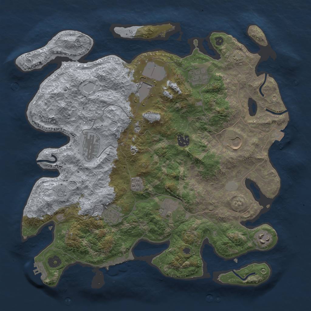 Rust Map: Procedural Map, Size: 3700, Seed: 1525833786, 17 Monuments