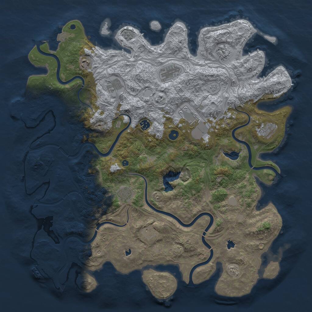 Rust Map: Procedural Map, Size: 4750, Seed: 441010121, 16 Monuments