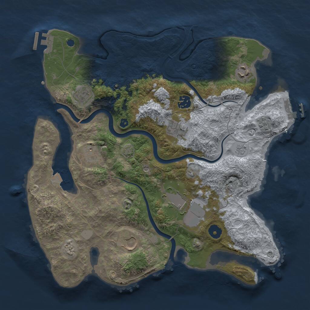 Rust Map: Procedural Map, Size: 3500, Seed: 78542, 14 Monuments