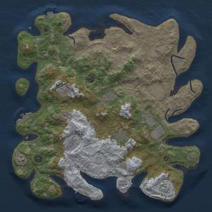 Thumbnail Rust Map: Procedural Map, Size: 4000, Seed: 67736, 19 Monuments