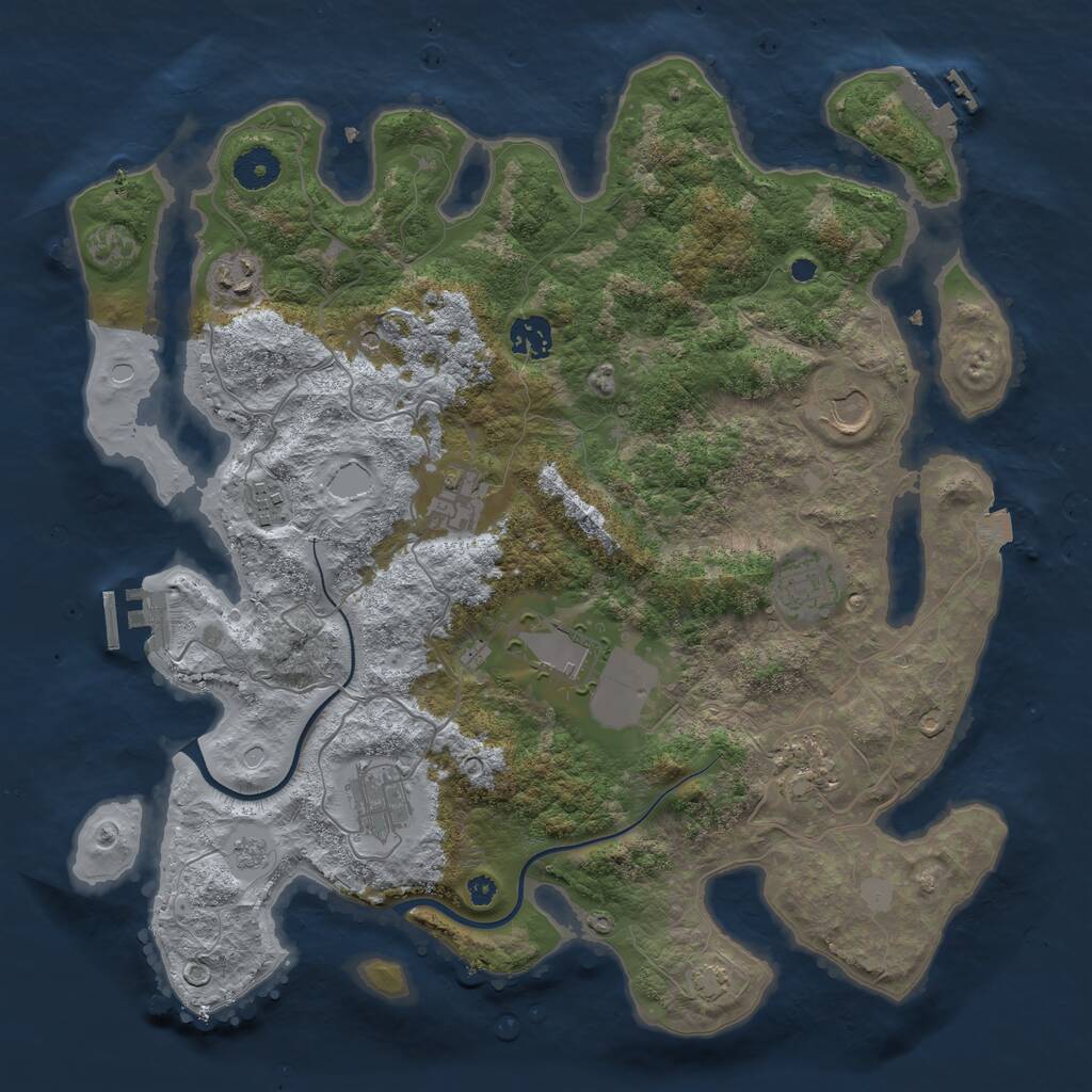 Rust Map: Procedural Map, Size: 3750, Seed: 320454931, 15 Monuments
