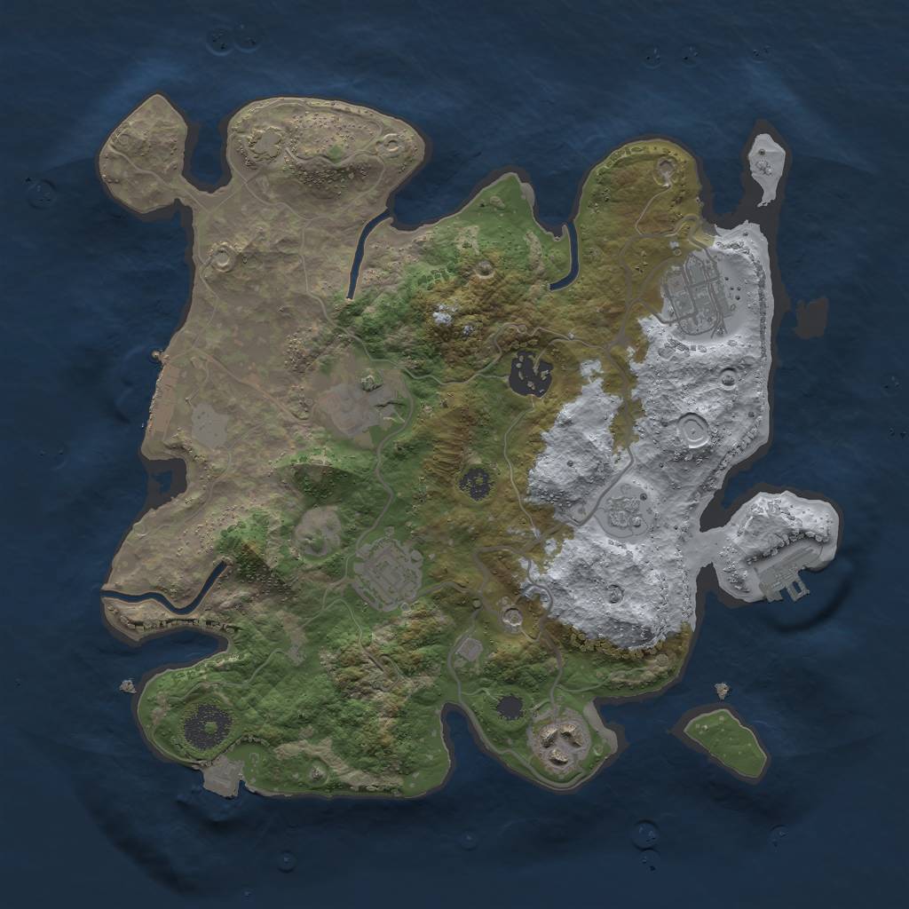 Rust Map: Procedural Map, Size: 3000, Seed: 1623445, 13 Monuments