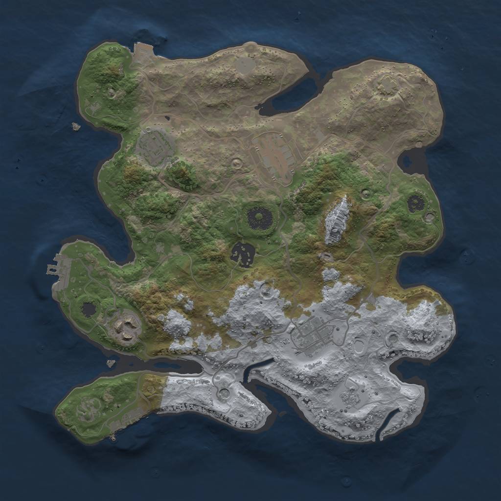 Rust Map: Procedural Map, Size: 3000, Seed: 221169952, 13 Monuments