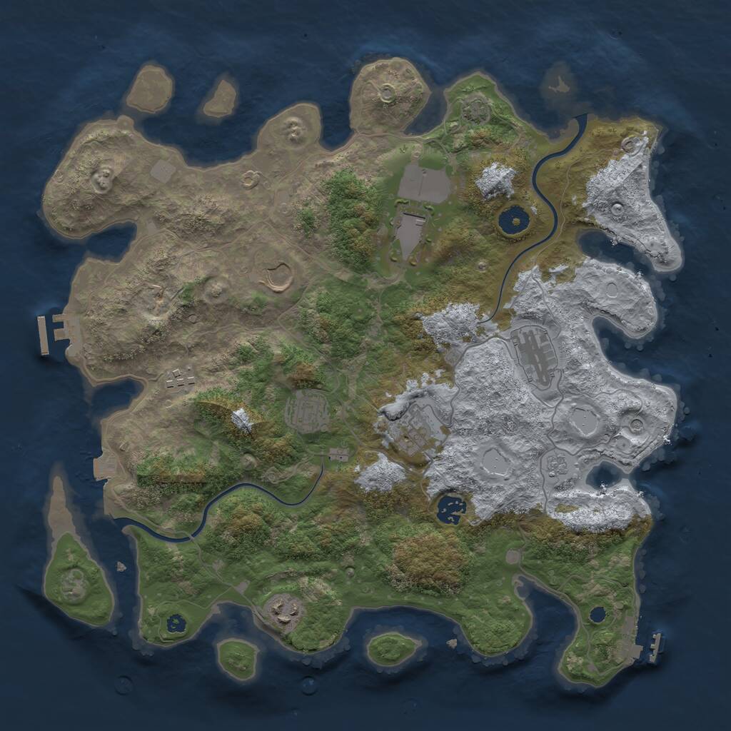 Rust Map: Procedural Map, Size: 3800, Seed: 371, 14 Monuments
