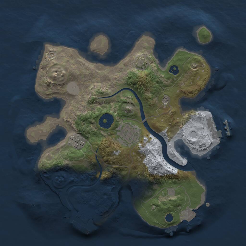 Rust Map: Procedural Map, Size: 2500, Seed: 446412948, 7 Monuments