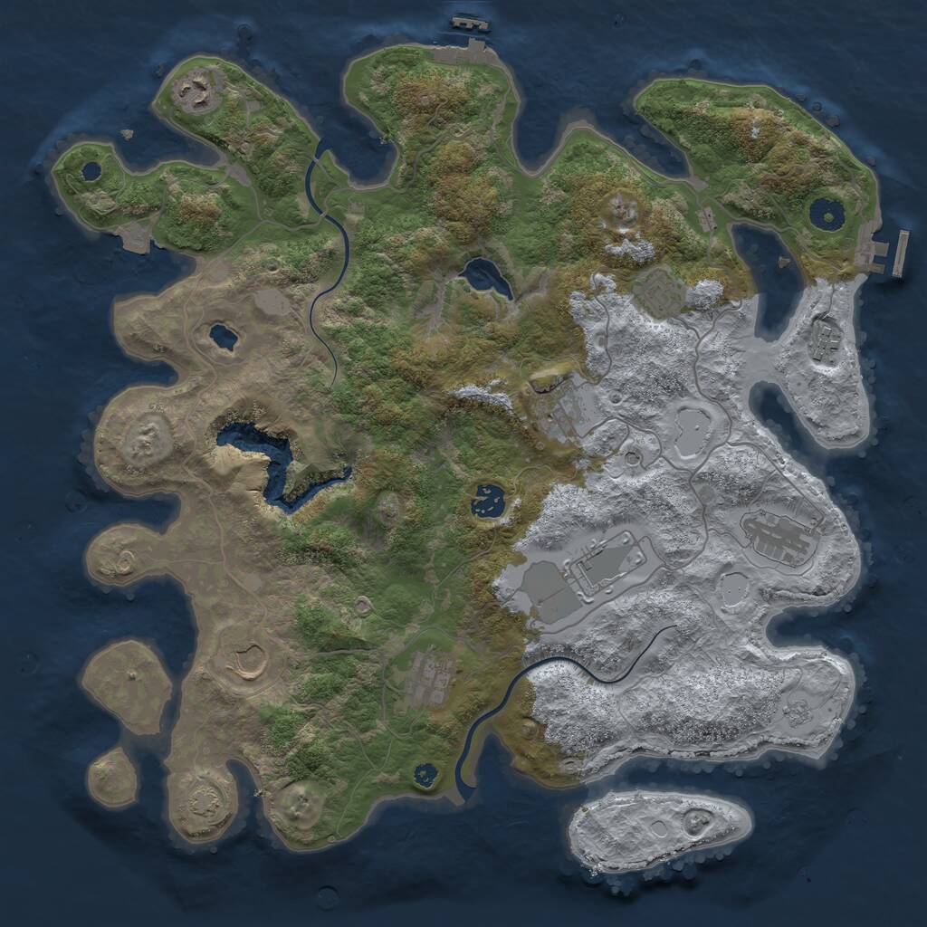 Rust Map: Procedural Map, Size: 4000, Seed: 1502587130, 15 Monuments