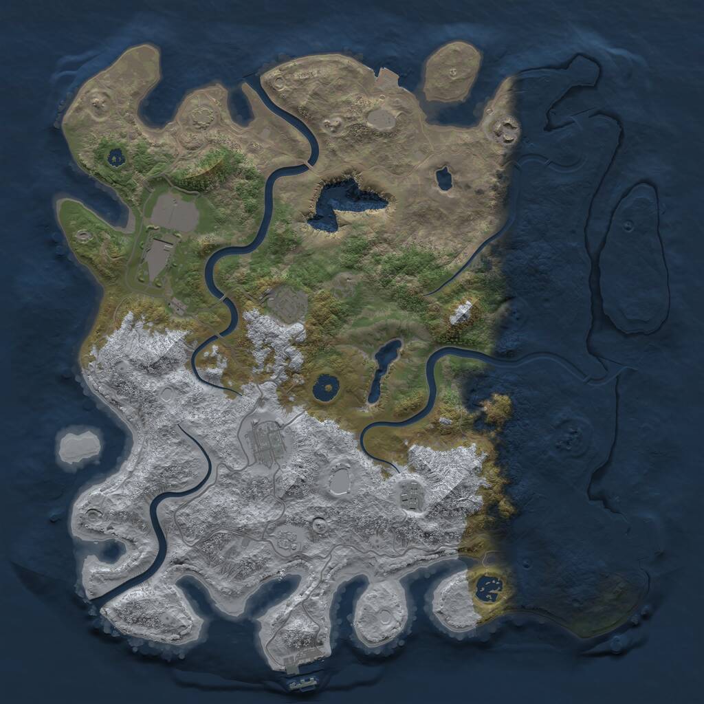 Rust Map: Procedural Map, Size: 4000, Seed: 1460336300, 11 Monuments
