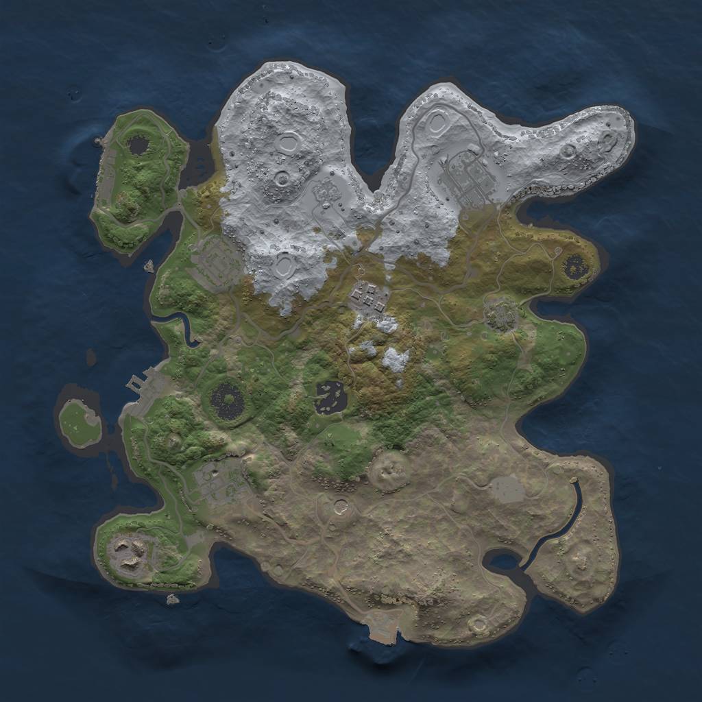 Rust Map: Procedural Map, Size: 3000, Seed: 563835648, 14 Monuments