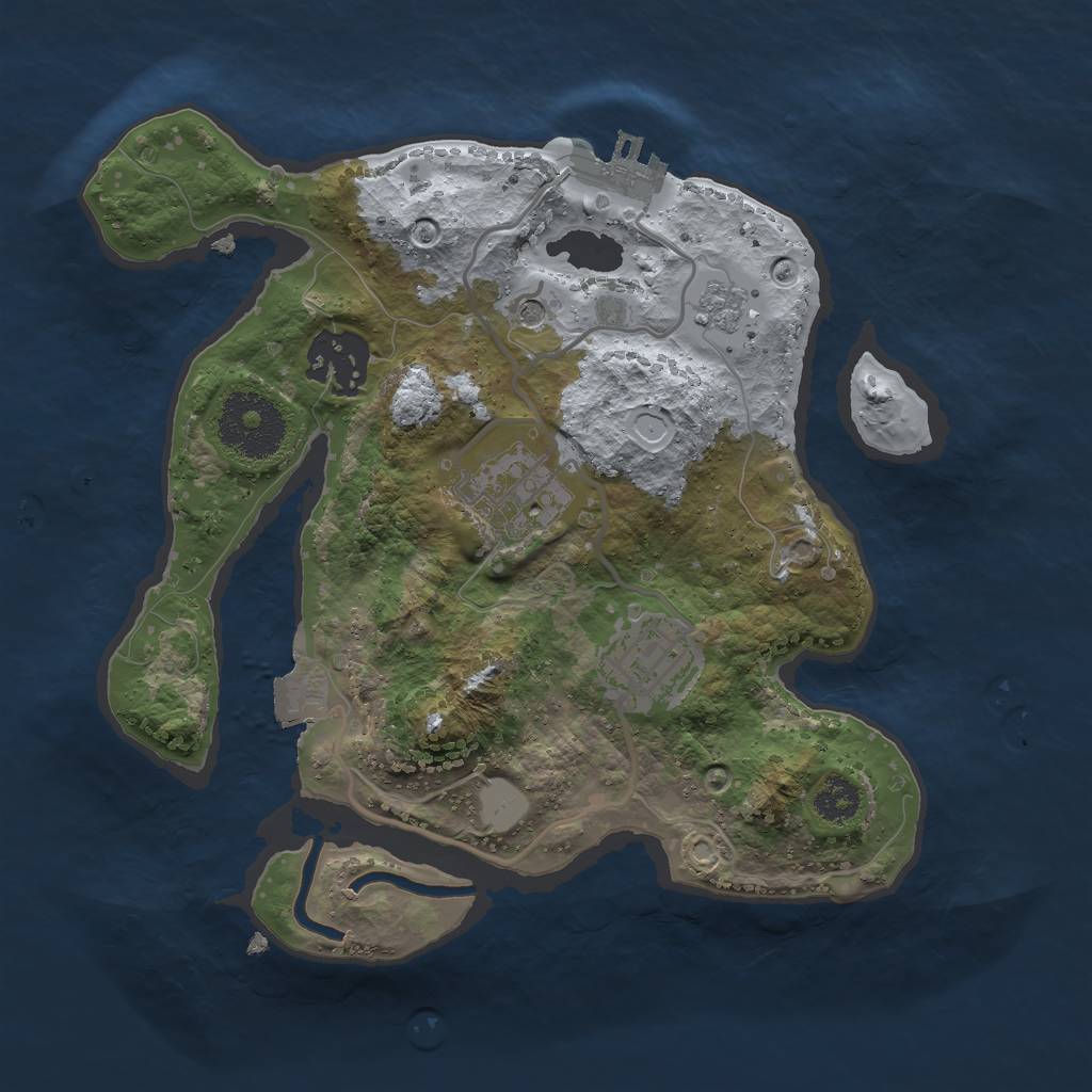 Rust Map: Procedural Map, Size: 2500, Seed: 1123, 9 Monuments