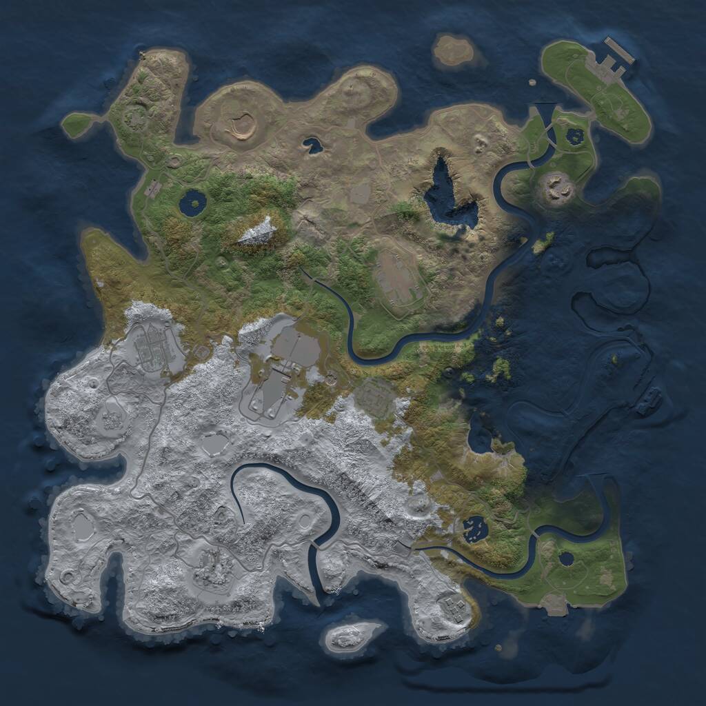 Rust Map: Procedural Map, Size: 4000, Seed: 1860670216, 15 Monuments