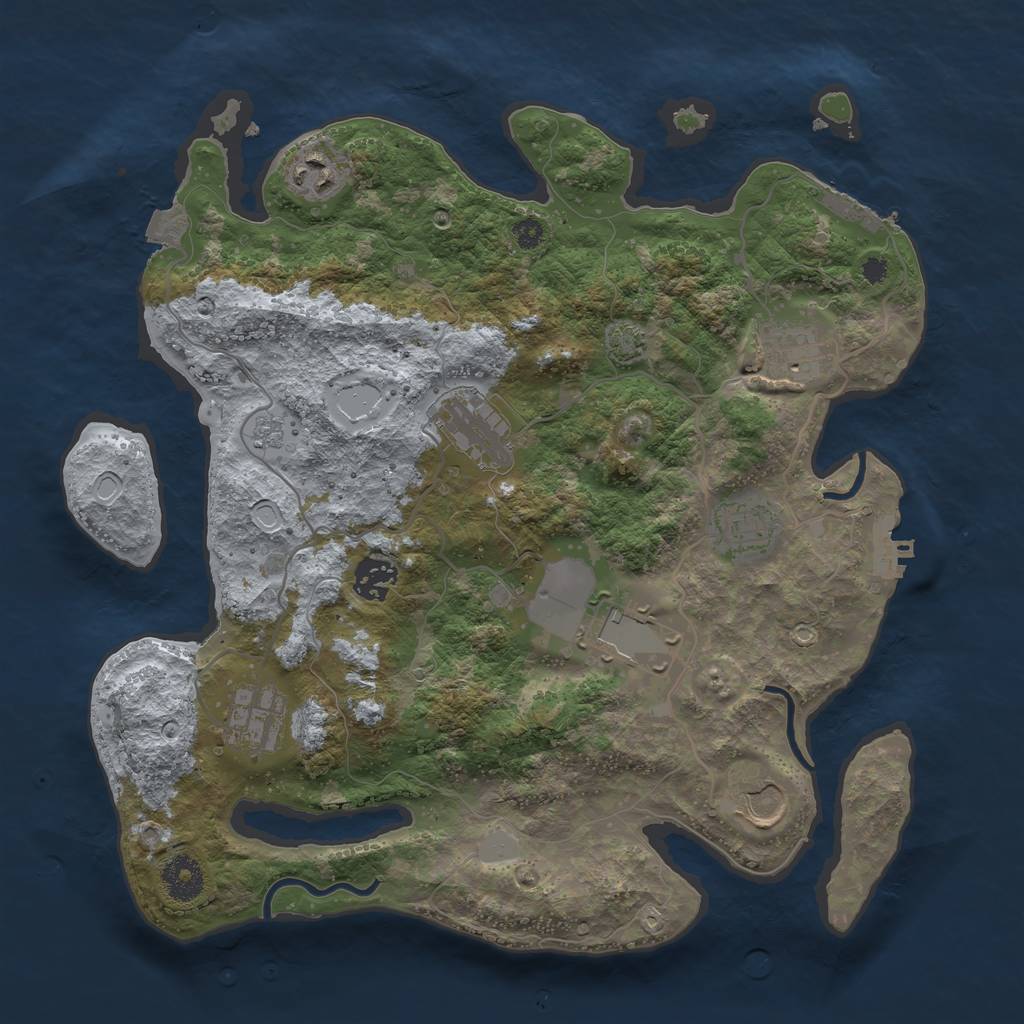 Rust Map: Procedural Map, Size: 3500, Seed: 83641, 15 Monuments