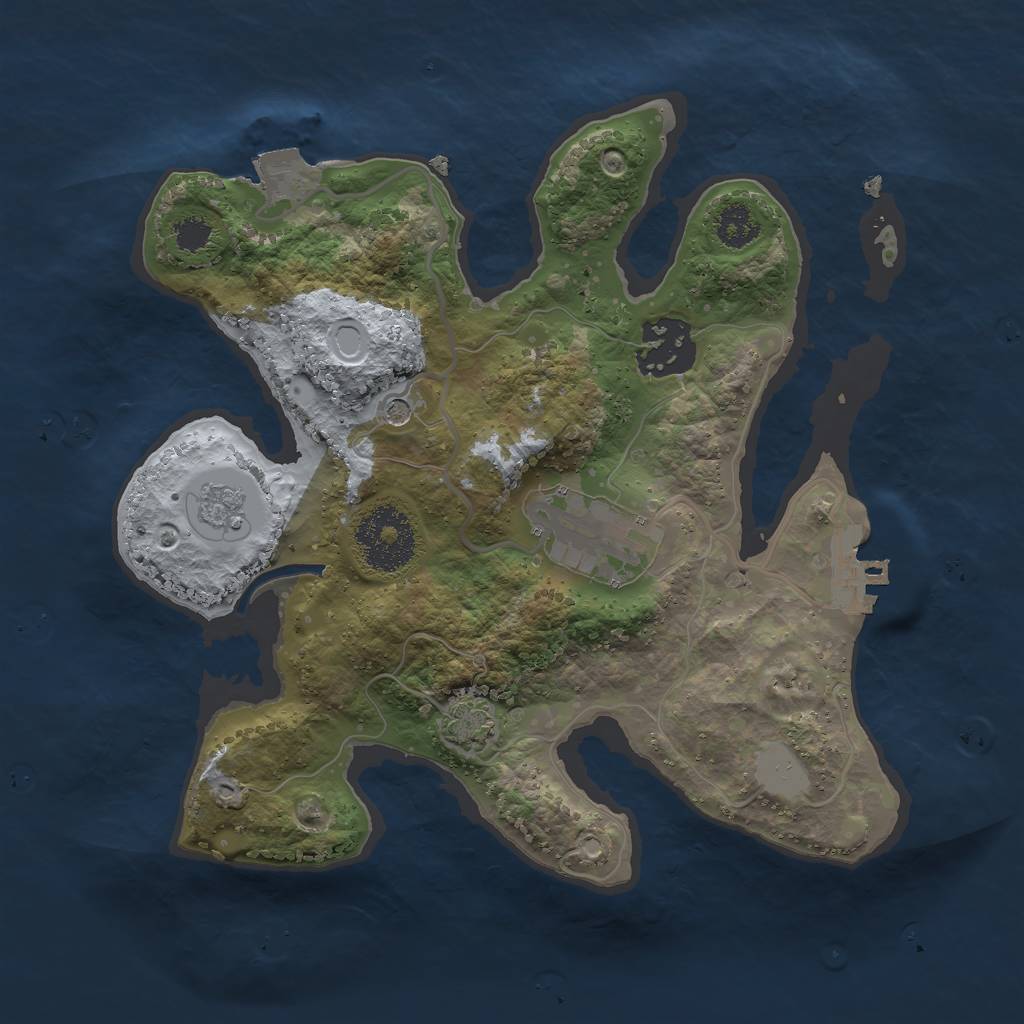 Rust Map: Procedural Map, Size: 2500, Seed: 940163005, 9 Monuments