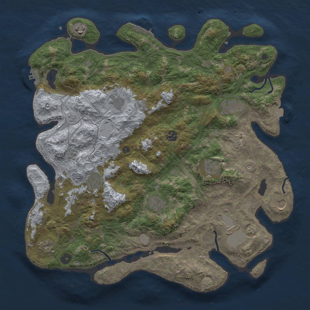 Rust Map: Procedural Map, Size: 4300, Seed: 23353578, 19 Monuments